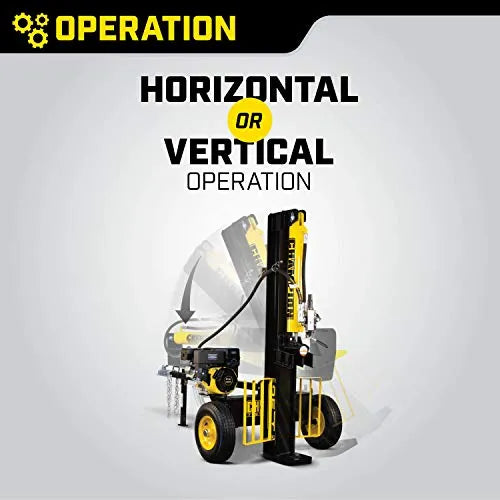 2026 100251 25-Ton Horizontal/Vertical Full Beam Gas Log Splitter with Auto Return