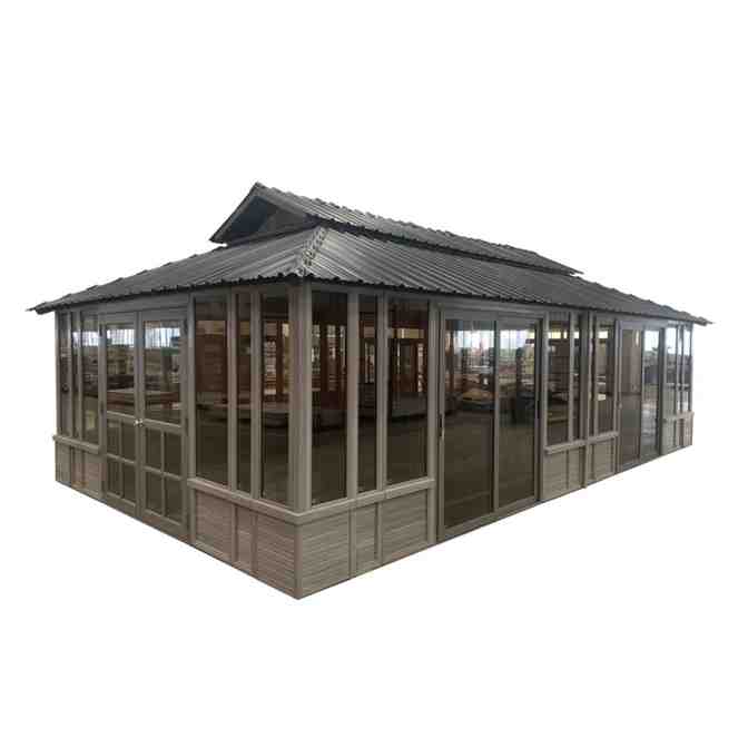 2026 28 Ft. W x 15.5 FT. D Solid Wood Patio Gazebo