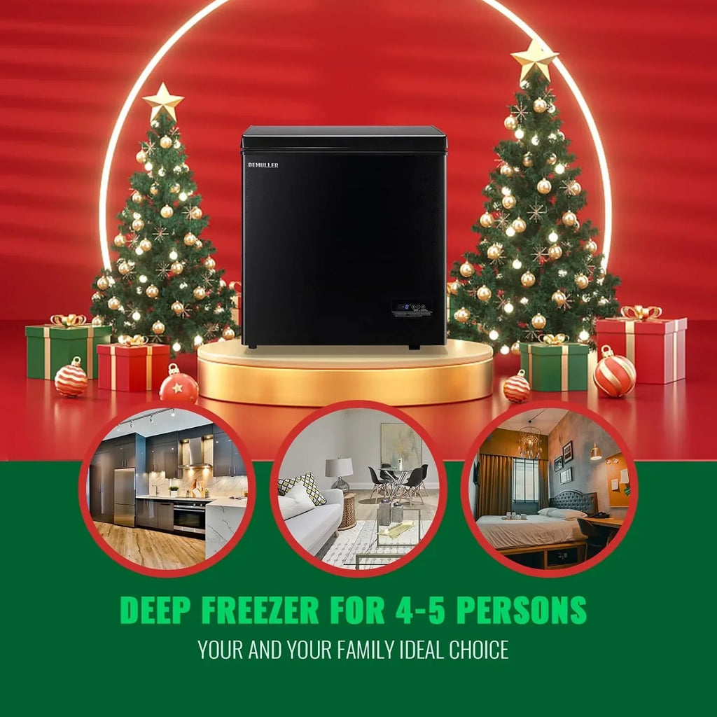 2026 5.0 Cu. Ft. Chest Freezer with 2 Removable Stainless Steel Baskets, Electronic Control, 41 deg F to -15 deg F, Black