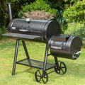 2026 941 Sq.in. Overlarge BBQ Charcoal Grill with Offset Smoker, Black