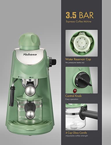 2026 Yabano Espresso Machine, 3.5Bar Espresso Coffee Maker, Espresso and Cappuccino Machine with Milk Frother, Espresso Maker with Steamer