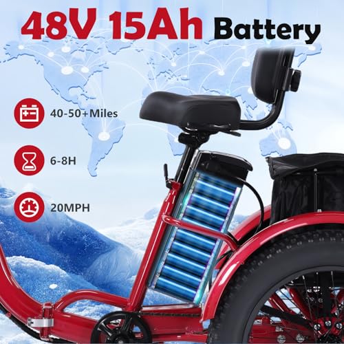 2026 Adult Electric Tricycle Adult Tricycle 3 Wheel Bikes Adults Electric Three Wheel Bike