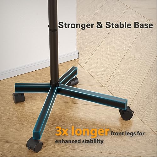 2026 Perlegear Rolling TV Stand for 23-60 Inch LCD LED OLED 4K Smart TVs Holds up to 88lbs, Mobile TV Stand with Height Adjustable, Tilting TV Cart with Locking Wheels Max VESA 400x400mm, PGTVMC16