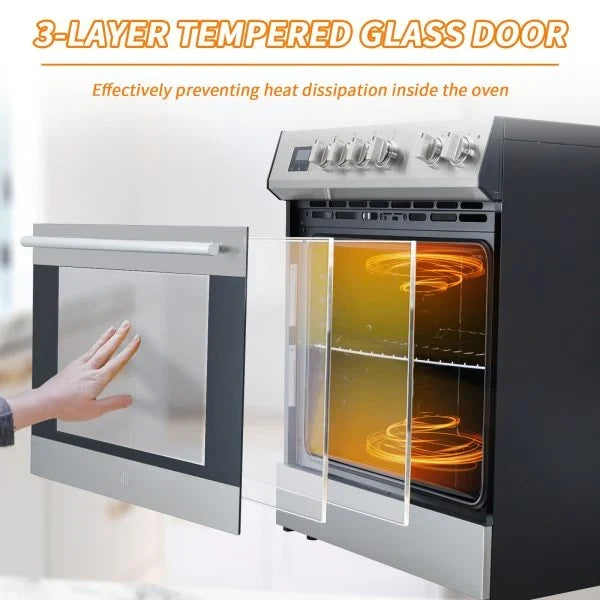 2026 5.0 Cu. Ft. Freestanding Electric Range with Front Controls and 5 Cooktop Elements, Stainless Steel