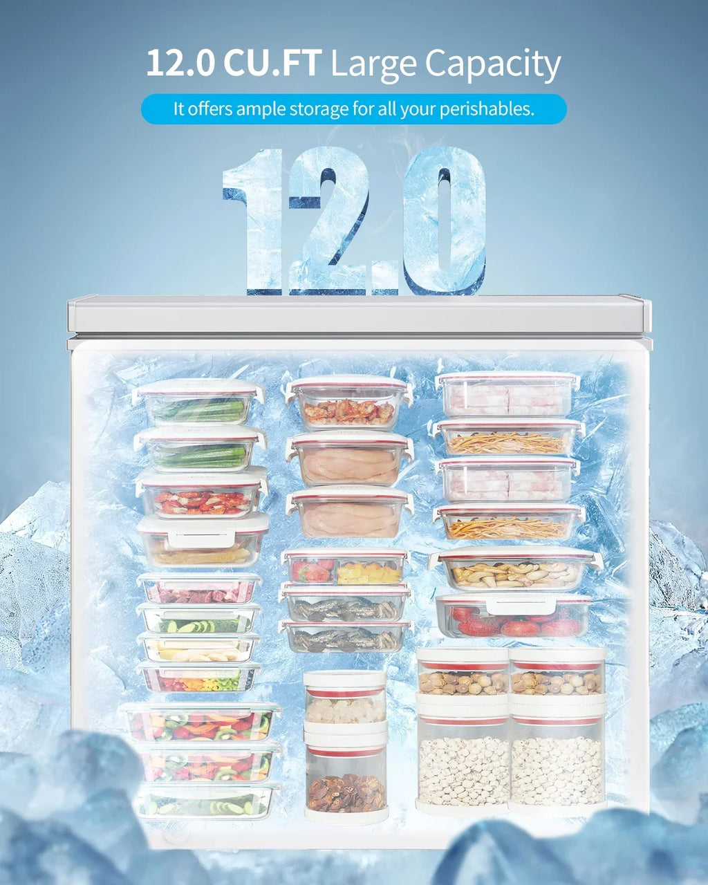 2026 NewDISHUP 10.0 Cu.Ft Chest Freezer, Deep Freezer with Removable Basket, Adjustable Temperature, for Home/Office/Garage/Bar