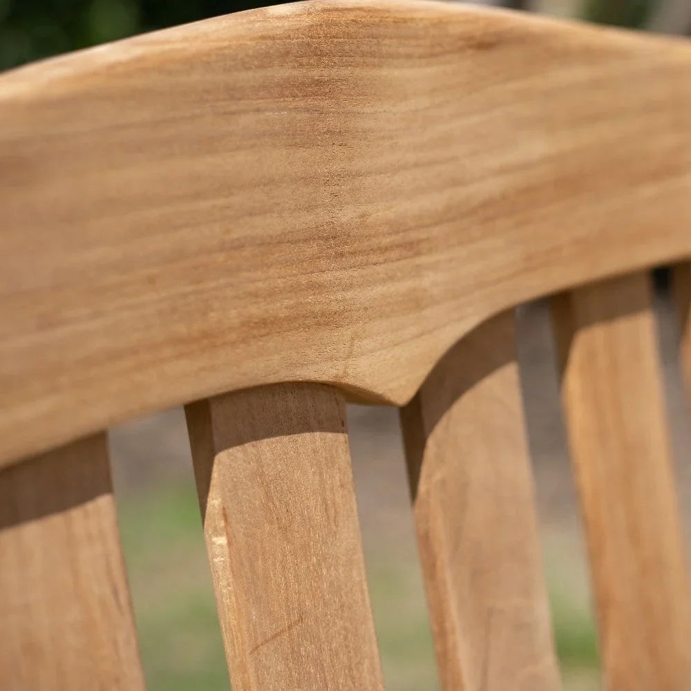 2026 NewAsh & Ember Hawthorne Grade A Teak 53" Bench, Seats 2 People Comfortably, Weather Resistant Indoor Outdoor Solid Wood Patio Furniture with Tightly Spaced Slats, Bowed Back, Armrests