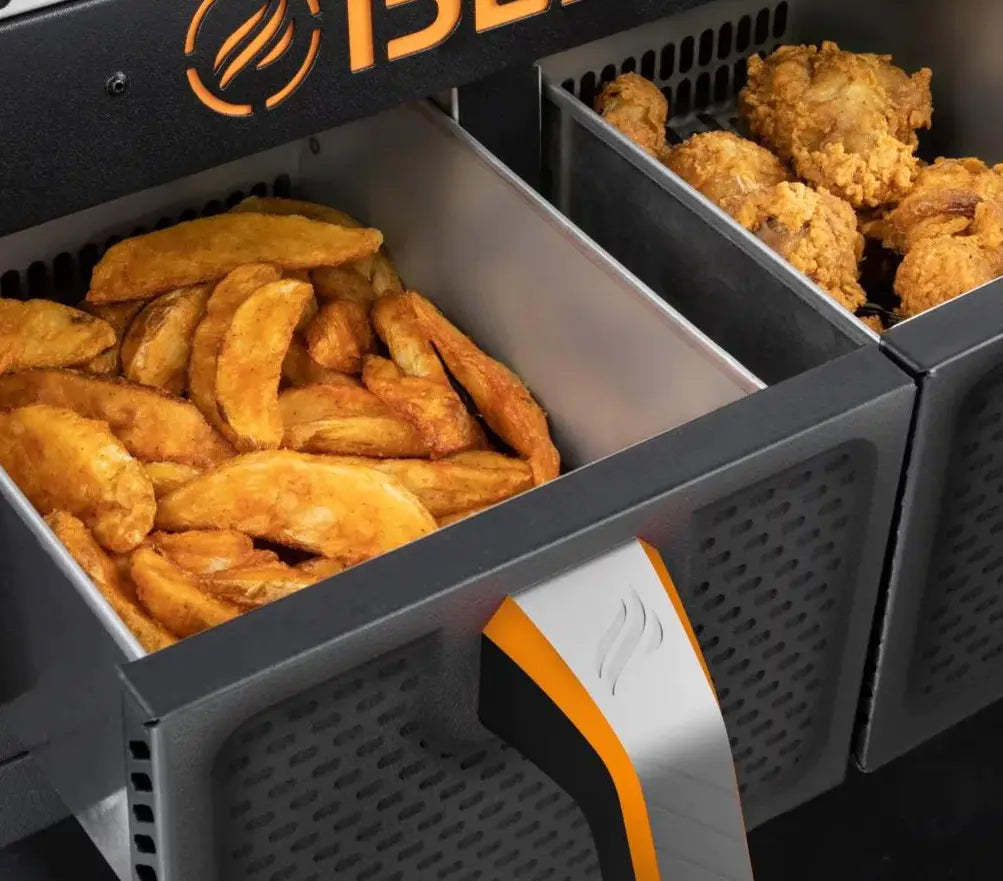 2026 Clearance Sale 2-Burner 28" Griddle with Electric Air Fryer and Hood