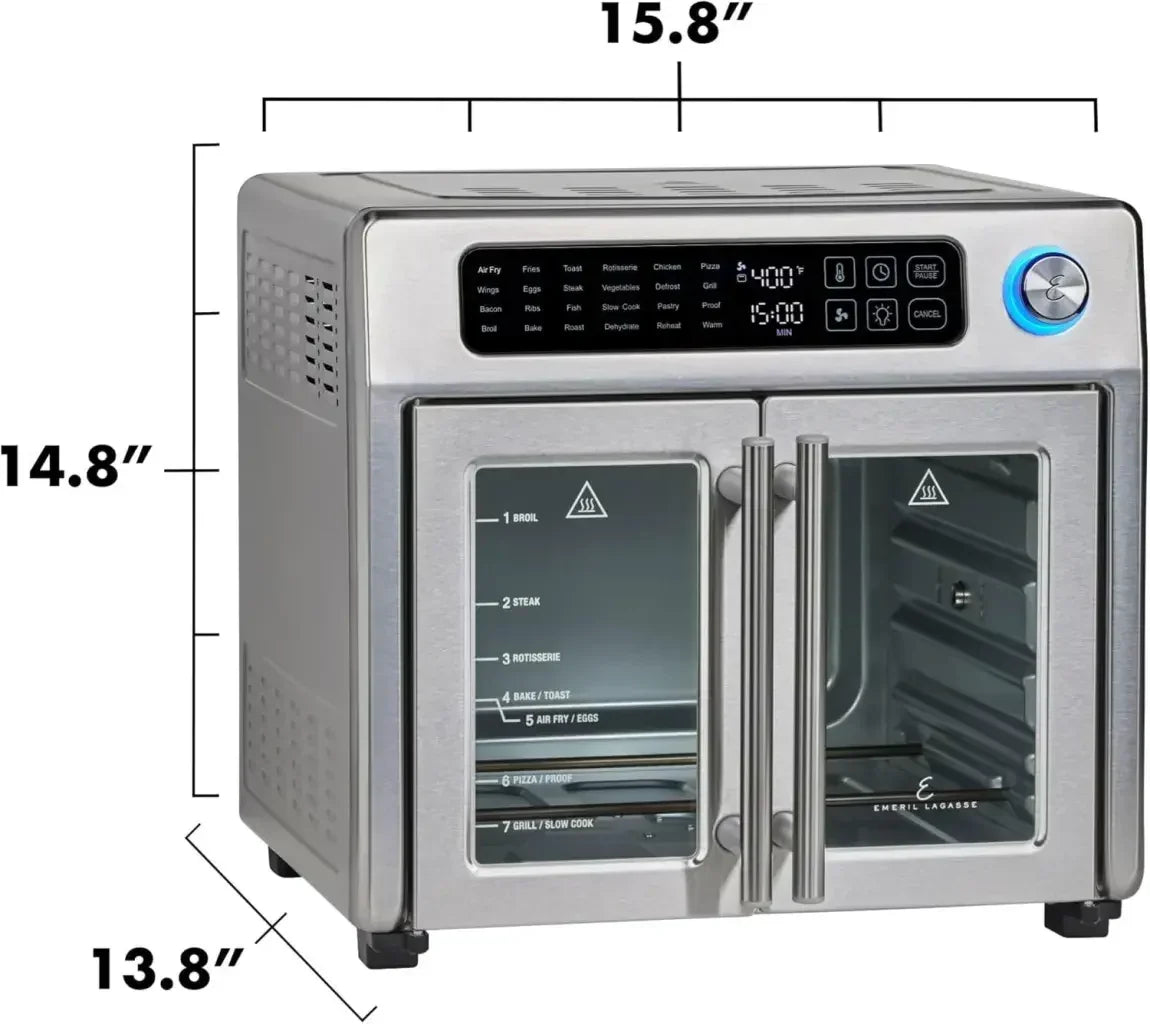2026 26-Qt. Extra-Large Air Fryer Convection Toaster Oven with French Doors, Stainless Steel