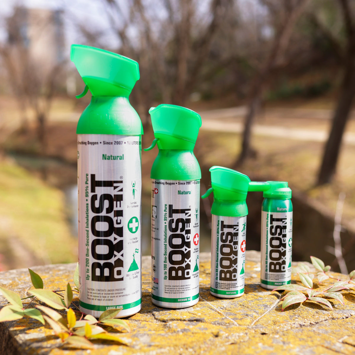 2026 Boost Oxygen Natural Portable 10 Liter Pure Canned Oxygen, Flavorless (18 Pack)