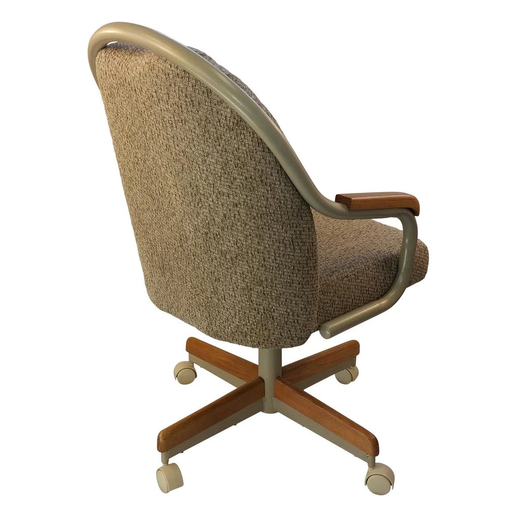 2026 Caster Chair Company Britney Swivel Tilt Caster Arm Chair in Wheat Tweed Fabric