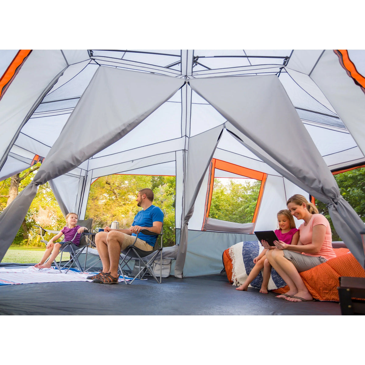 2026 NewOzark Trail 20' x 18' 12-Person 3-Room Instant Cabin Tent with Screen Room, 56.5 lbs