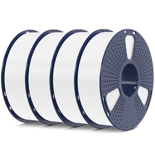 2026 SUNLU 4kg PLA 3D Printer Filament Bundle, Neatly Wound PLA Filament 1.75mm ±0.02mm, Individually Vacuum Packed, 4kg in Total, 1kg per Spool, 4 Pack, 4000g, 4Black