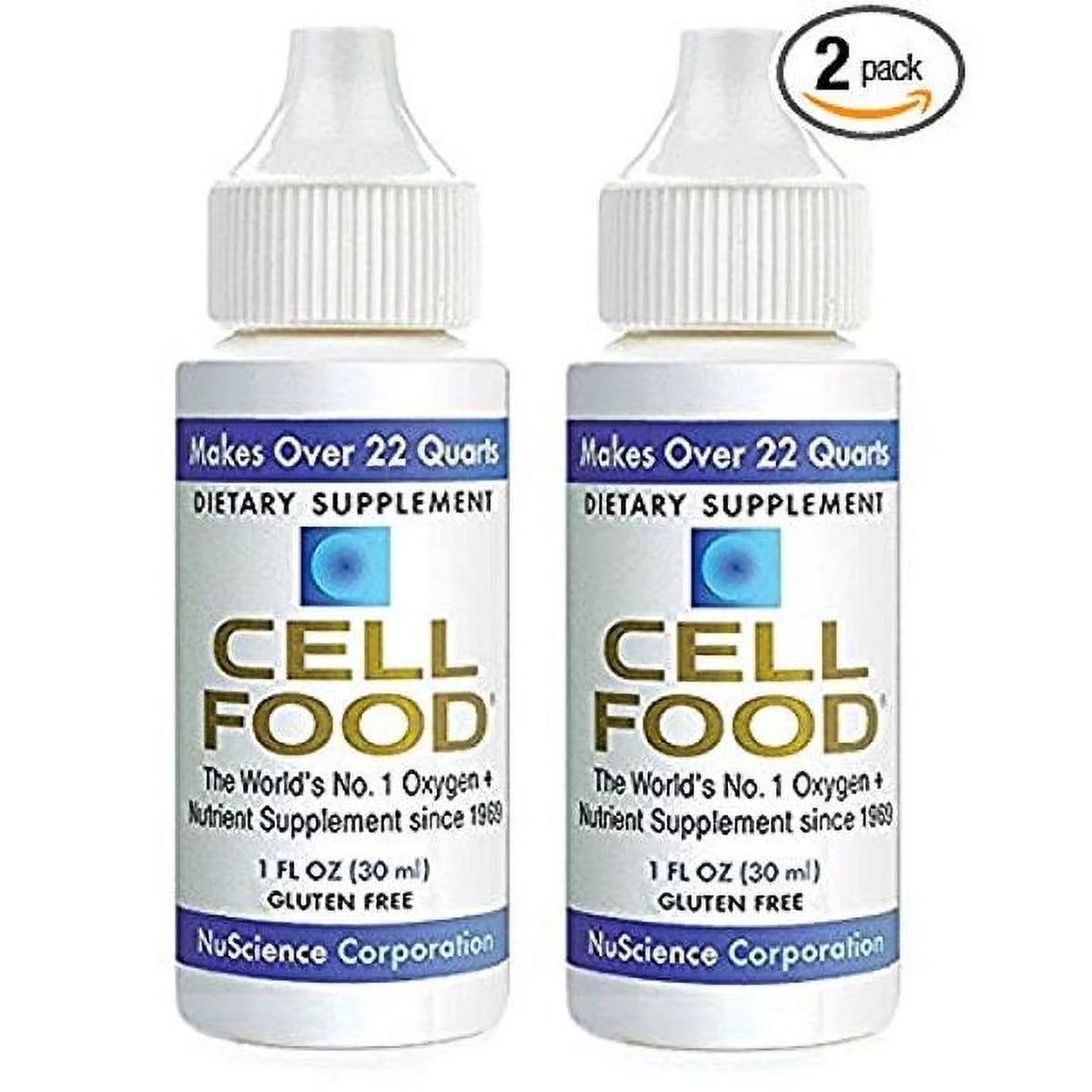 2026 Cellfood Liquid Concentrate, 1 oz. Bottle (Pack of 2) - Original Oxygenating Formula Containing Seaweed Sourced Minerals, Enzymes, Amino Acids, Electrolytes, Superior Absorption- Gluten Free, GMO Free