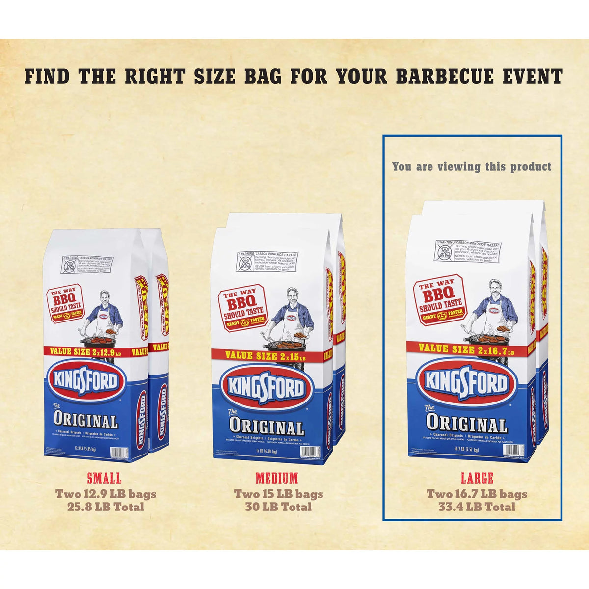 2026 Kingsford Original Charcoal Briquettes, Two 16.7 lb Bags