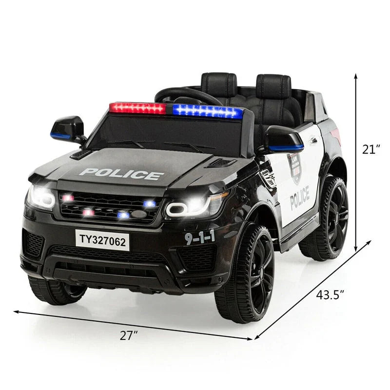 2026 Kids Ride On Police Car 12V Battery Powered Electric Riding Toy Truck Car with LED Siren Flashing Light