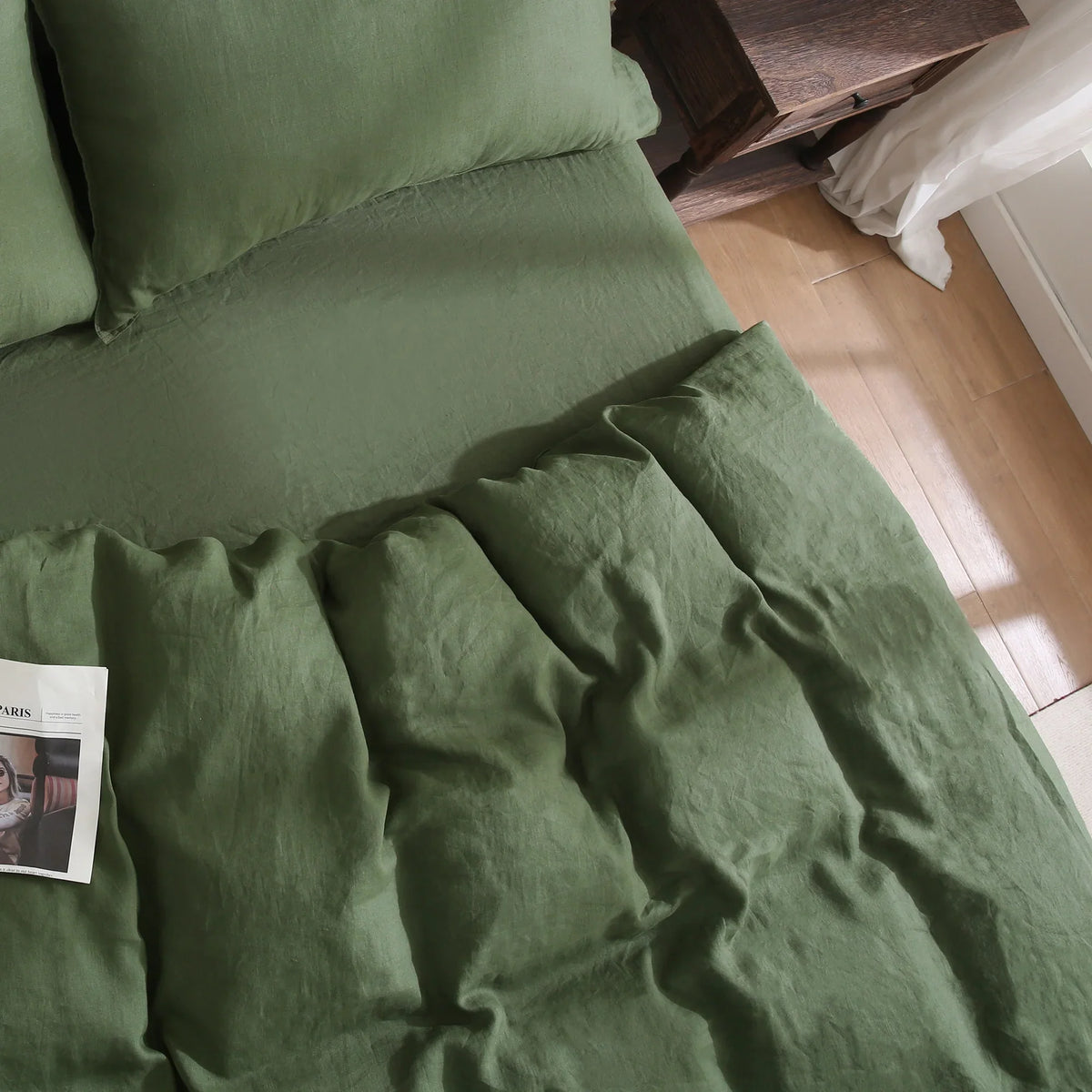 2026 New100% Pure Linen Duvet Cover with Button Closure and Corner Ties Soft & Breathable - Natural Full/Queen