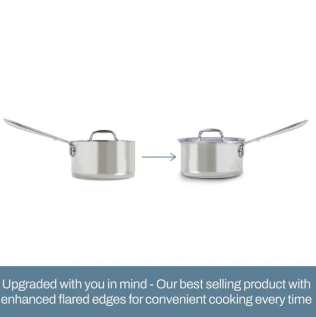 2026 NewAll-Clad D3 Stainless 3-ply Bonded Cookware, Sauce Pan with lid, 3 quart