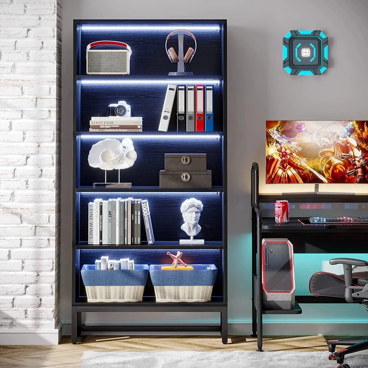 2026 70.87 Inch Tall 5-Tier Bookcase, Large Bookshelf with 31.5 Inch Wide Storage