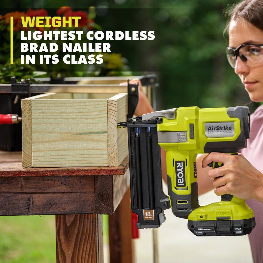 2026 ONE+ 18V 18-Gauge Cordless AirStrike Brad Nailer with 4.0 Ah Battery and Charger P321K1N