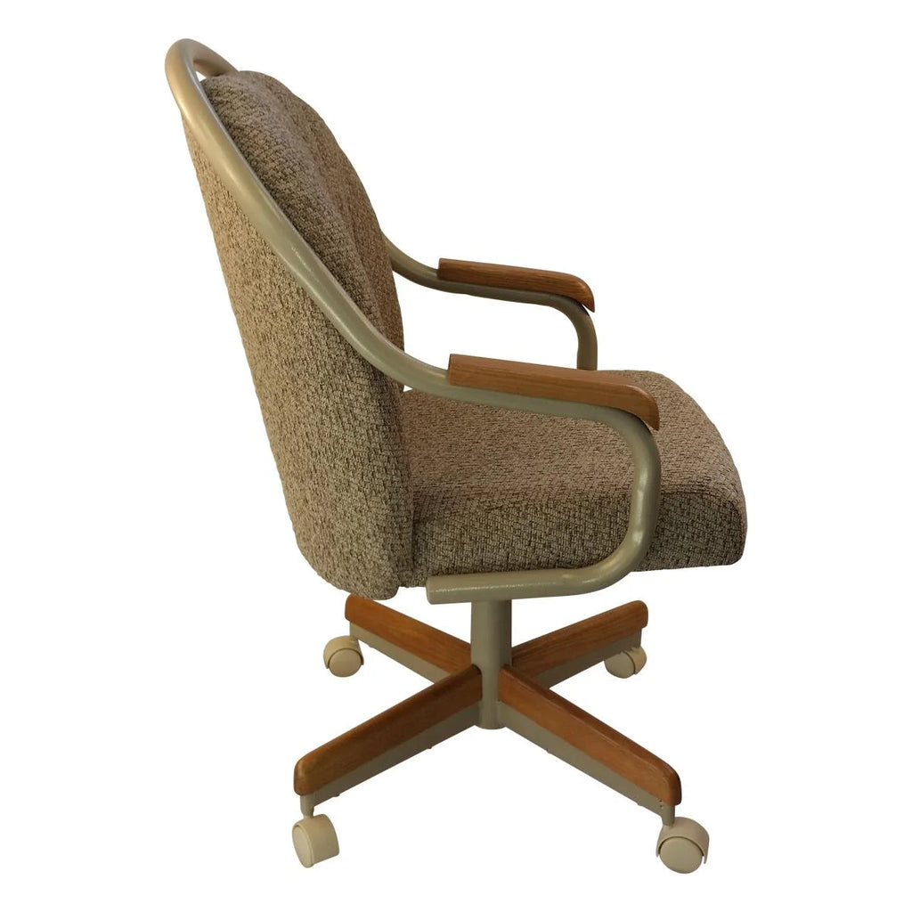 2026 Caster Chair Company Britney Swivel Tilt Caster Arm Chair in Wheat Tweed Fabric