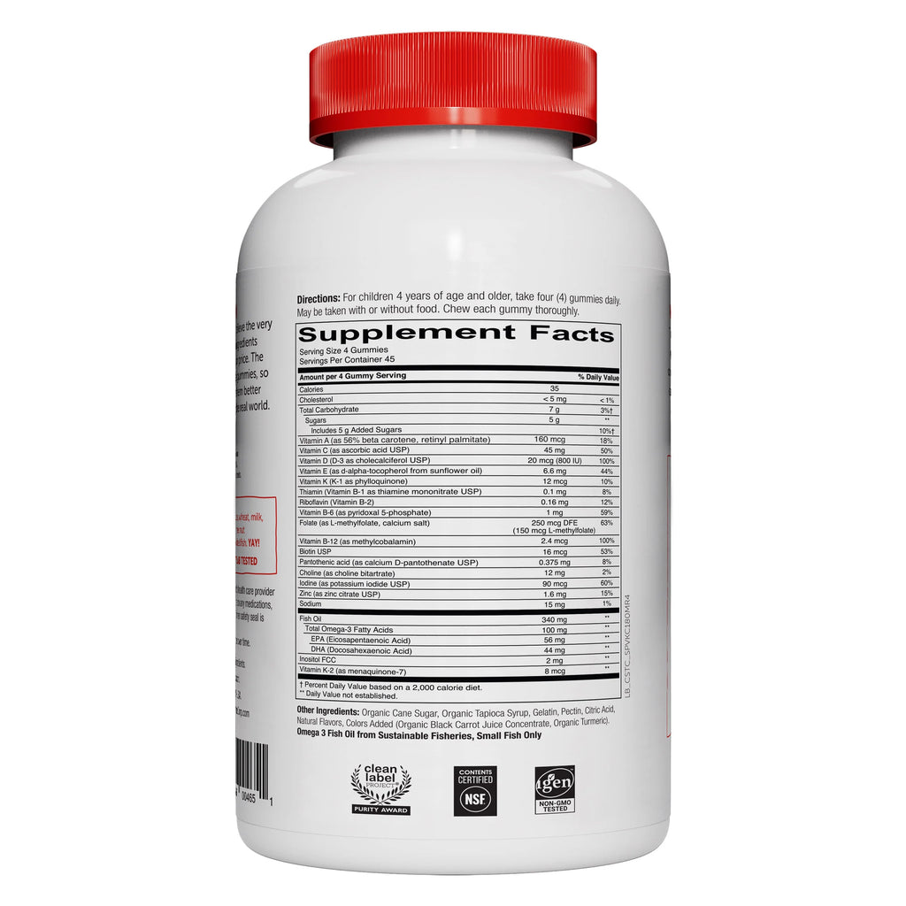 2026 NewSmartyPants Kids Formula Multivitamin, 180 Gummies