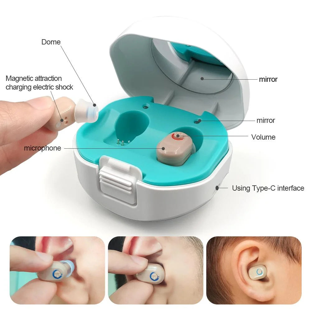 2026 FREELIVING Personal Sound Amplifiers for Ears, Mini Invisible Rechargeable Hearing Amplifier to Personal Sound Amplifiers with Noise Cancelling for Adults or Seniors Volume Control
