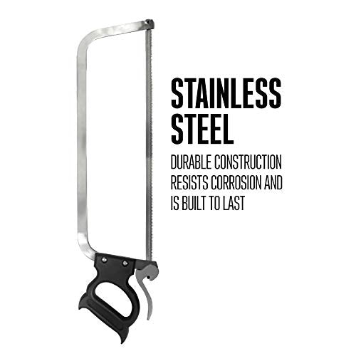 2026 Weston Butcher Meat and Bone Saw with 22 Inch Stainless Steel Serrated Blade with Quick Release Handle (47-2201)