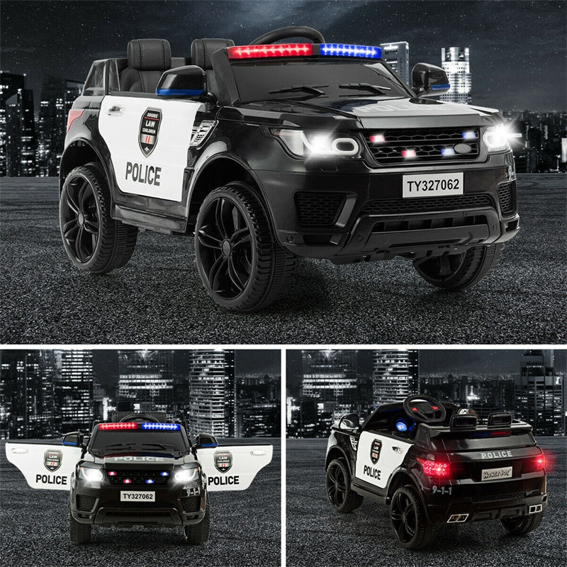 2026 Kids Ride On Police Car 12V Battery Powered Electric Riding Toy Truck Car with LED Siren Flashing Light
