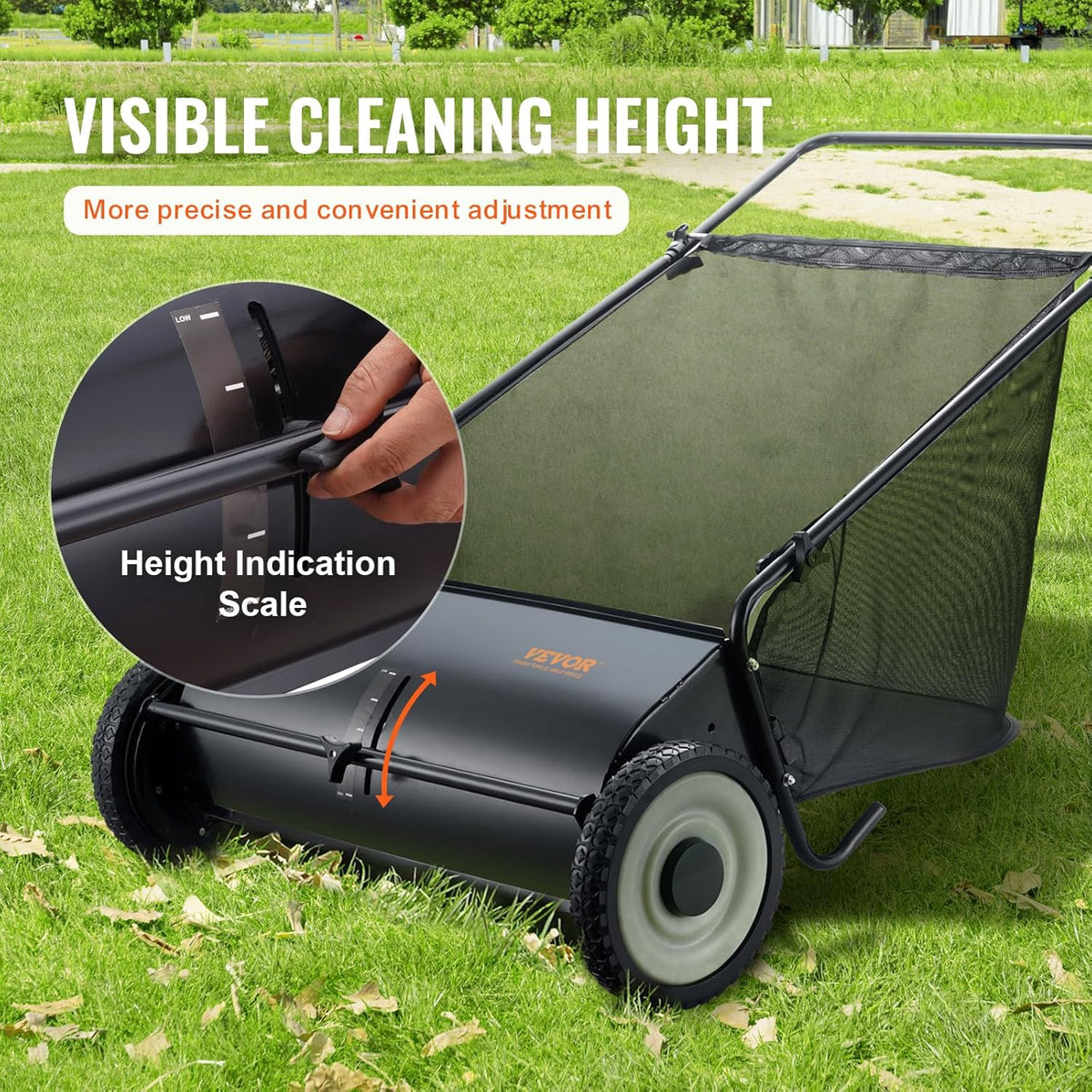 2026 Heavy Duty Steel 26 Inch Collector Push Lawn Sweeper