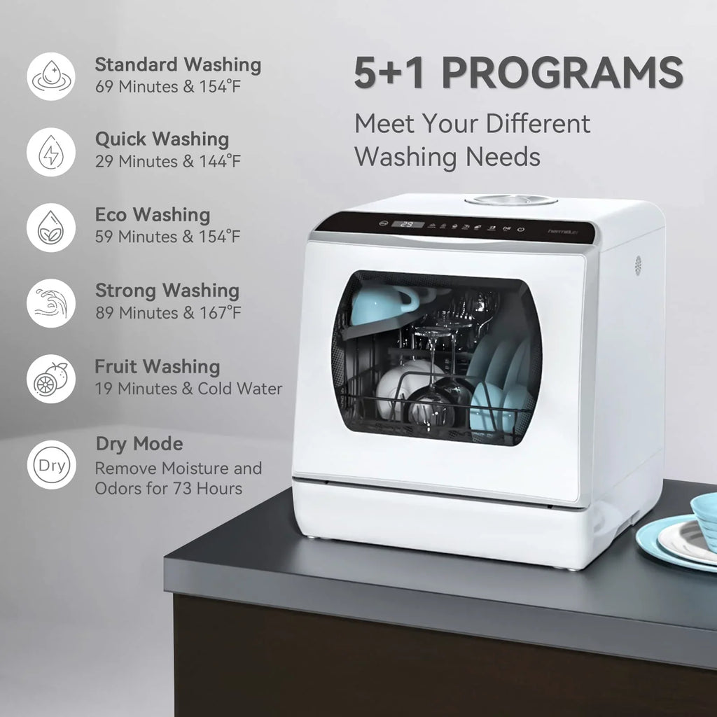 2026 Countertop Dishwasher With 5-Liter Built-in Water Tank