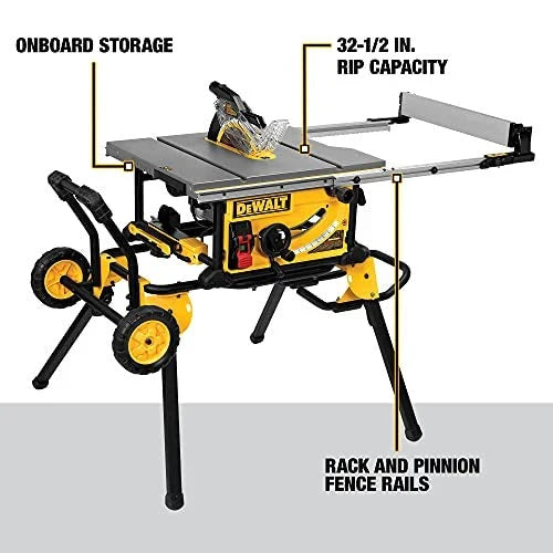 2026 NewDEWALT 10 Inch Table Saw, 32-1/2 Inch Rip Capacity, 15 Amp Motor, With Rolling