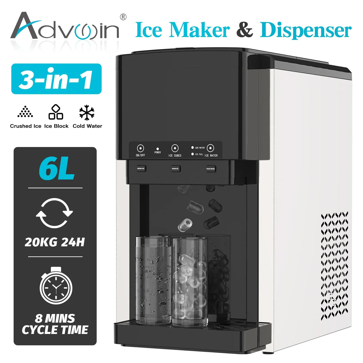 2026 3-in-1 Ice Maker with Cold Water Dispenser