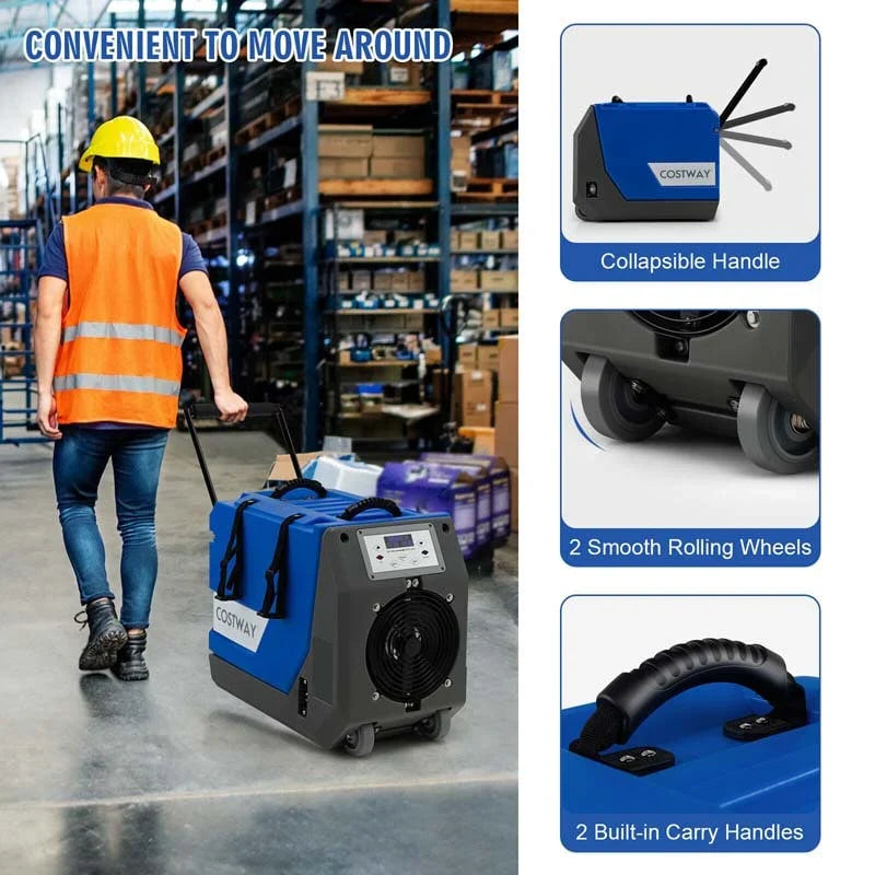 2026 180 PPD Portable Commercial Dehumidifier for Basement, Industrial Dehumidifier with Pump & 24.6ft Drain Hose