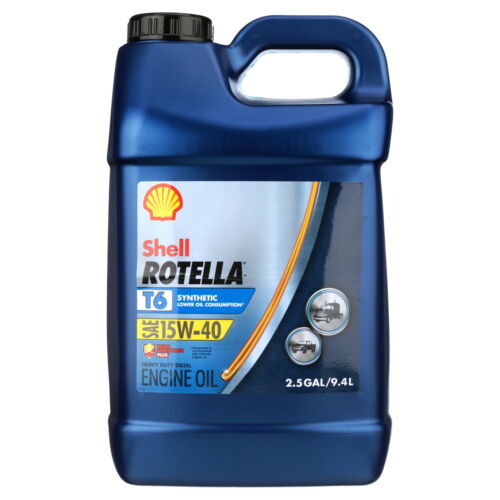 2026 Shell Rotella T6 Full Synthetic 15W-40 Diesel Engine Motor Oil, 2.5 Gallon