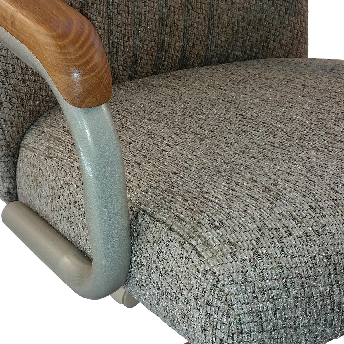 2026 Caster Chair Company Britney Swivel Tilt Caster Arm Chair in Wheat Tweed Fabric
