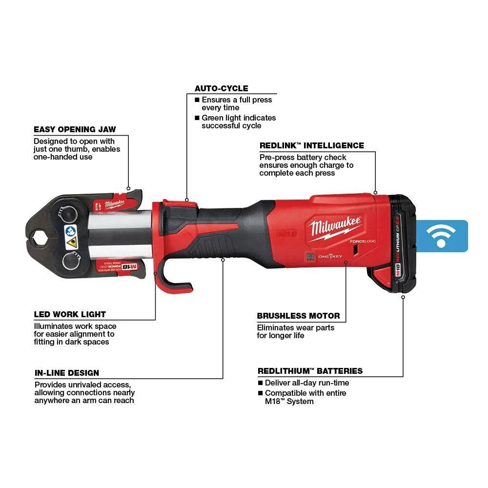 2026 NewMilwaukee M18 FORCE LOGIC crimping tool with ONE-KEY and 1/2