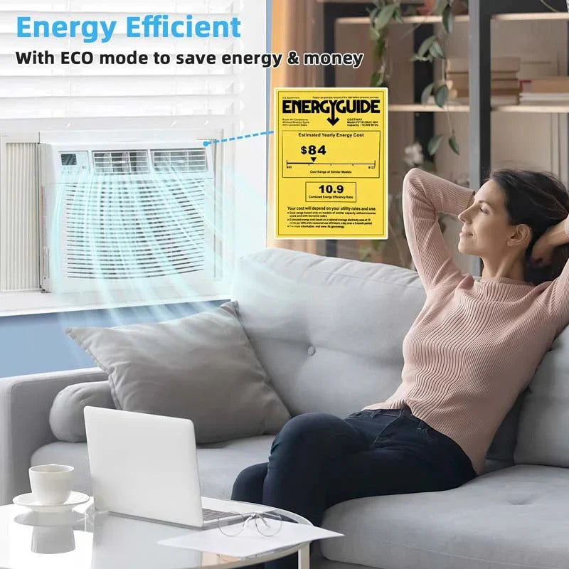 2026 NewQuiet window air conditioner with 10,000 BTU, remote control, Eco mode, Energy Star certified, 3-in-1 unit with dehumidifier