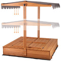 2026 NewMorgete 47'' Outdoor Sandbox for Kids with Lid and Bench, Wooden Sand Play Toys Center