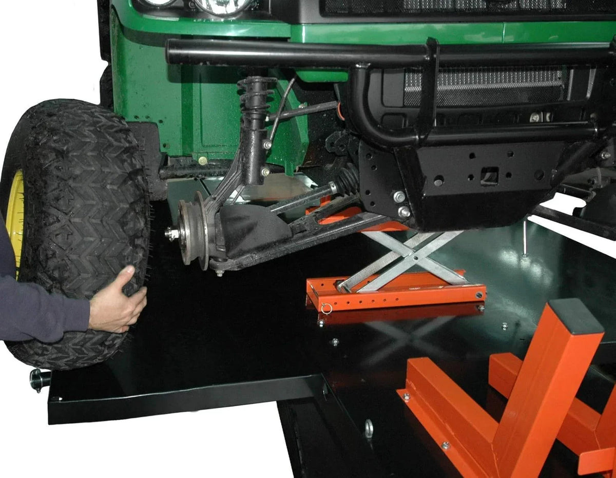2026 MT1500X 1500LB Air-Operated Motorcycle & ATV Lift Table 48" Wide with Side Extensions, 2-Year Warranty