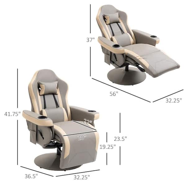 2026 Grey PU Leather Recliner ArmChair
