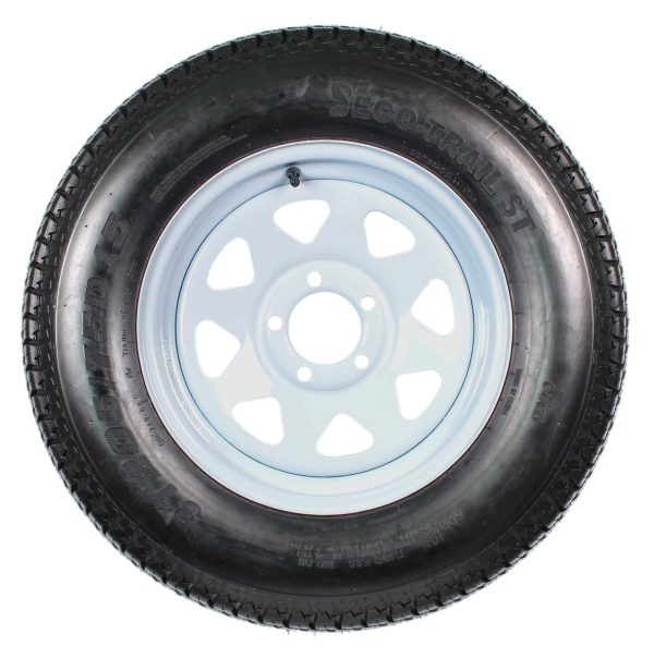 2026 2-Pack Trailer Tire On Rim ST205/75D15 205/75 D 15 in. LRC 5 Hole White Spoke