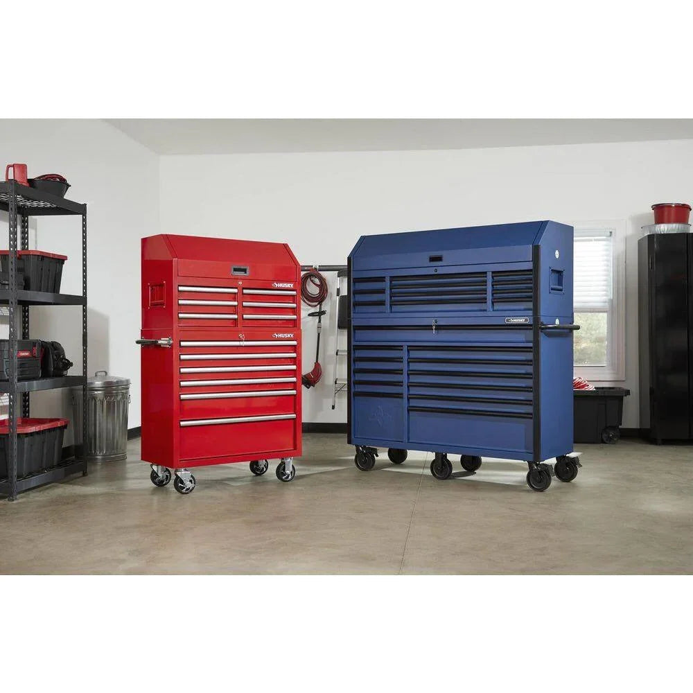 2026 New2025 56 inch W x 22 inch D Heavy-duty combination tool trolley with 23 drawers and tool cabinet in matte blue