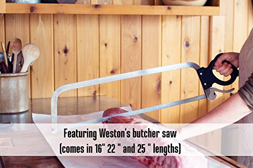 2026 Weston Butcher Meat and Bone Saw with 22 Inch Stainless Steel Serrated Blade with Quick Release Handle (47-2201)