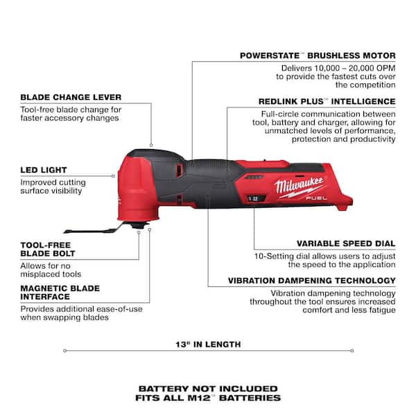 2026 M12 FUEL 12V Lithium-Ion Cordless Oscillating Multi-Tool Kit w/ Compact 2.0 Ah Battery