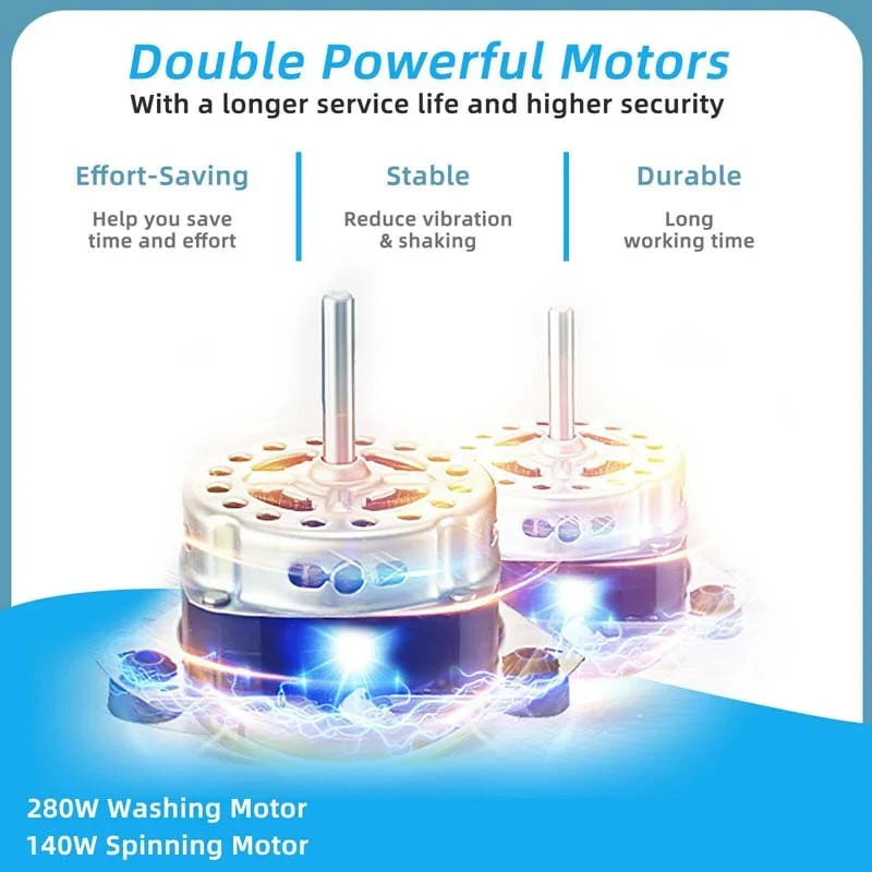 2026 26 LBS 2-in-1 Portable Washing Machine with Drain Pump, Twin Tub Top Load Washer Dryer Combo for RV Dorm