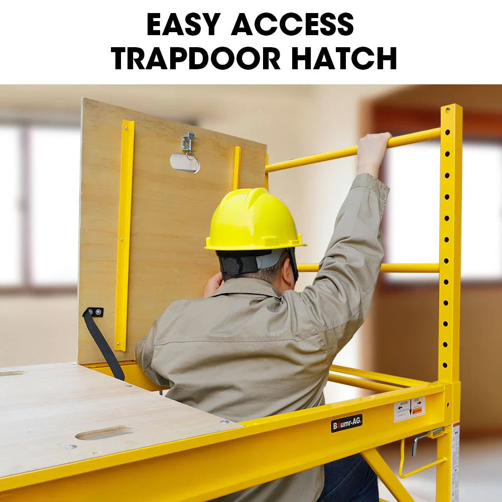 2026 Adjustable Mobile Scaffolding, 450kg Capacity, with Trapdoor Hatch