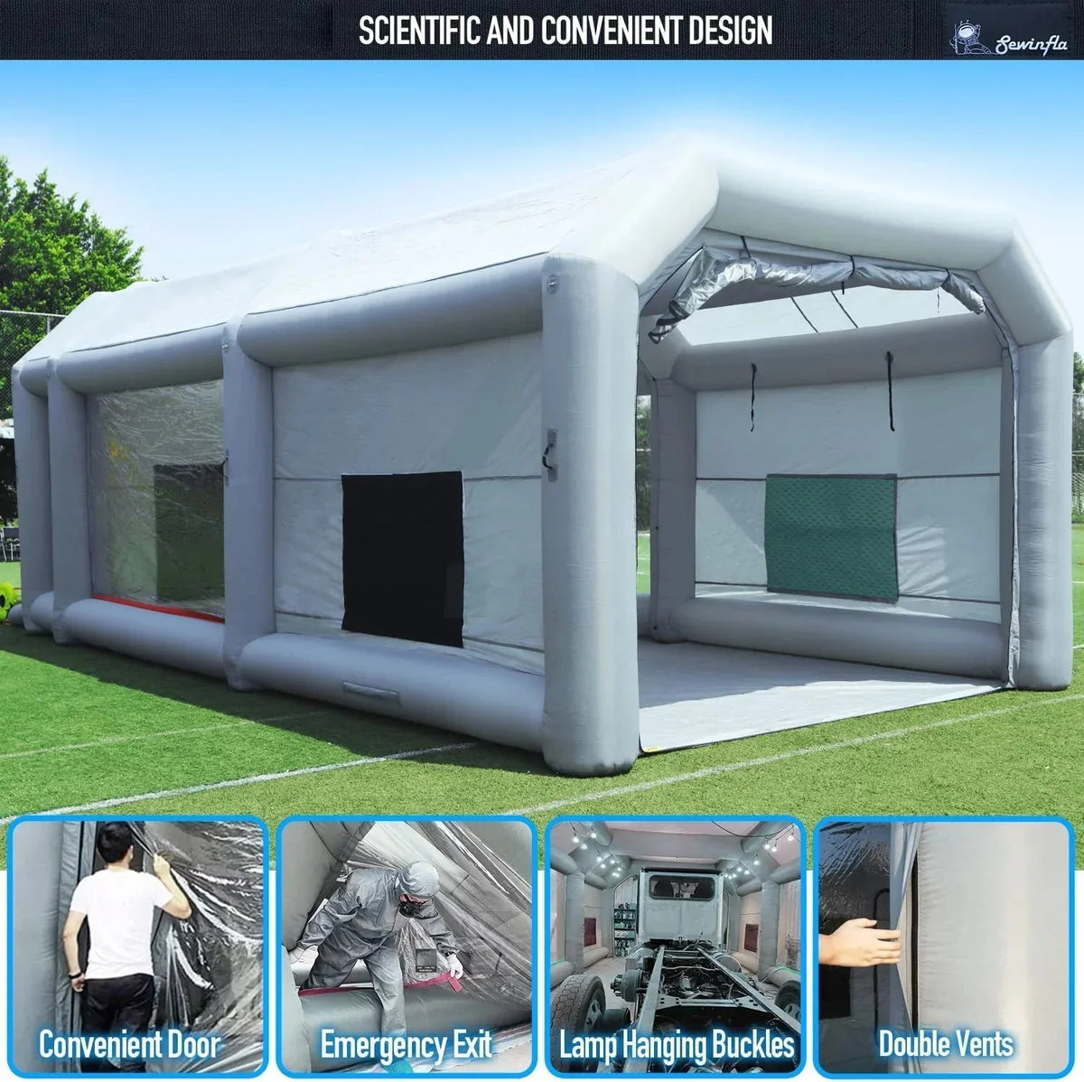 2026 30x20x13Ft Inflatable Paint Booth with Blowers & Air Filter System - Professional Spray Tent