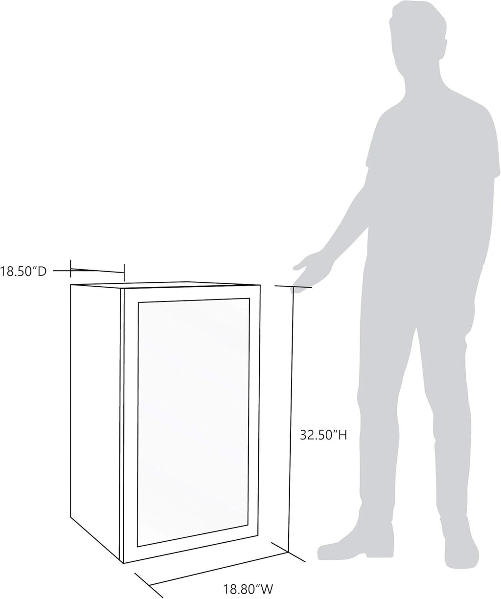 2026 Beverage Refrigerator Cooler | 126 Cans Free Standing with Right Hinge Glass Door | Mini Fridge Beverage Organizer Perfect For Beer, Wine, Soda, And Cooler Drinks
