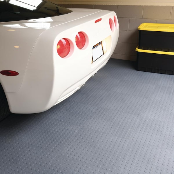 2026 Gray Raised Coin 18 in. x 18 in. x 3.1 mm Rubber Interlocking Modular Flooring Tiles, 6-Pack (13.5 sq. ft.)