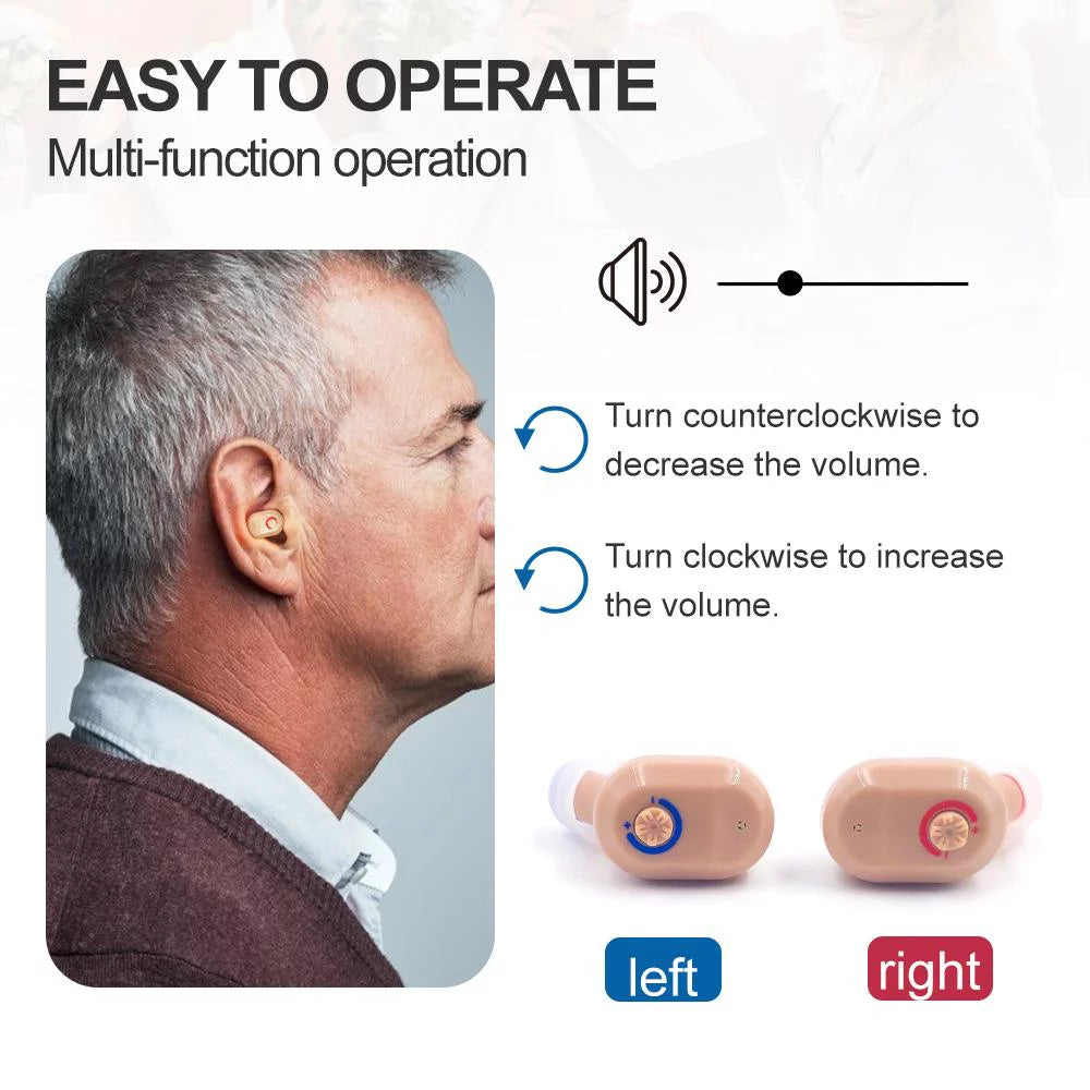 2026 FREELIVING Personal Sound Amplifiers for Ears, Mini Invisible Rechargeable Hearing Amplifier to Personal Sound Amplifiers with Noise Cancelling for Adults or Seniors Volume Control